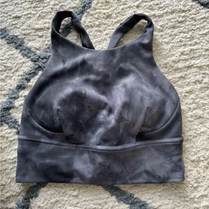 Lululemon Wunder Train Longline Bra.Color:Diamond Dye Pitch Grey Graphite.Size:4